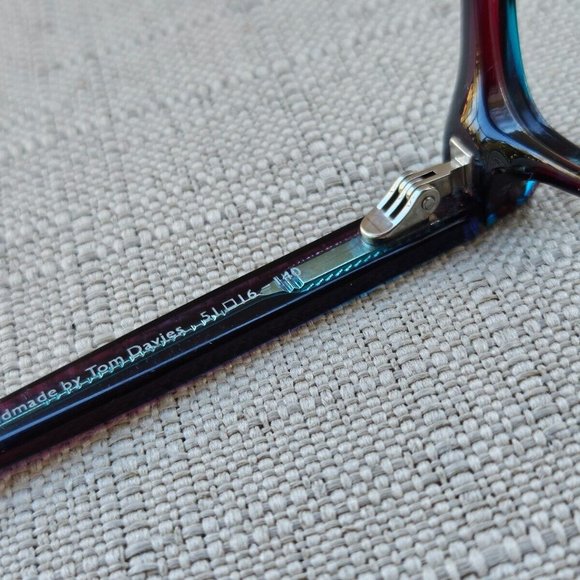 handmade Tom Davies Eyeglasses Frame Red/Blue Tone Unisex Glasses Frame 51[]116 - Picture 9 of 12